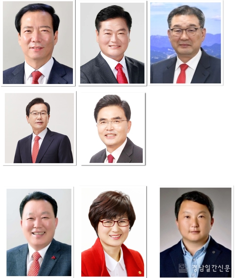▲구인모 현 거창군수, 김일수 현 도의원(상동 포함 면 지역), 박현섭 아시아투데이 경남본부장(언론인)<br>
▲ 이홍기 전 거창군수, 최기봉 전 경남도지사 비서실장<br>
▲박주언 현 도의원(상동 제외 읍 지역), 표주숙 군의원(거창읍), 백두환 국민의힘 중앙위원회 행정자치분과 부위원장<br>
