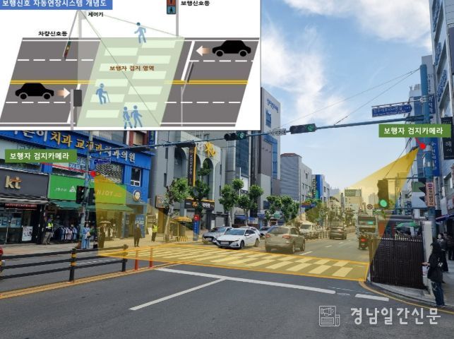 진주시, 교통 약자 보호를 위한『보행신호 자동연장시스템』운영