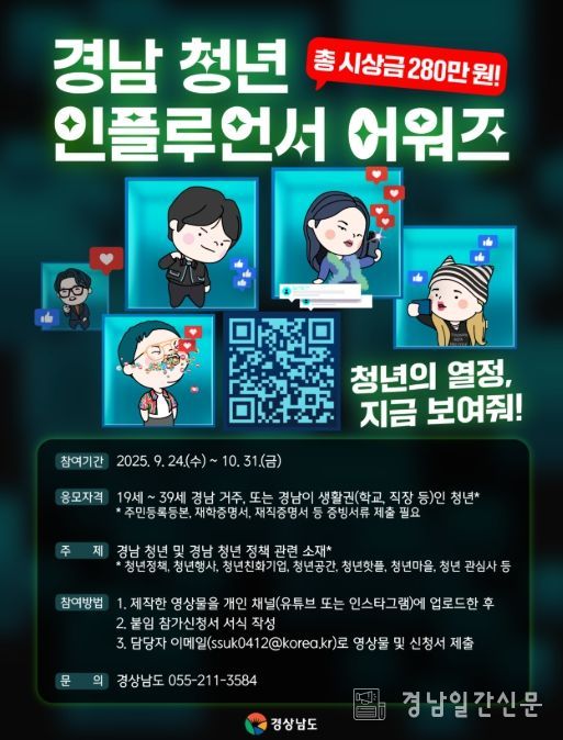 ‘2025 경남 청년 인플루언서 어워즈’ 포스터