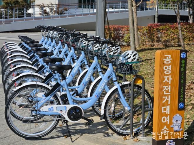 진주시 공영자전거 ‘하모타고’ 큰 인기