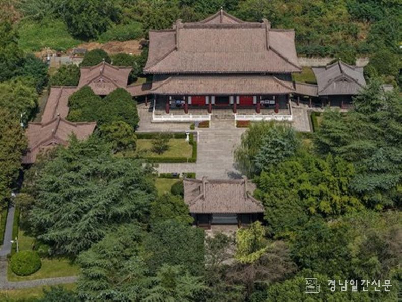 지난 13일 중국 양저우(揚州)시에 위치한 '최치원 기념관'을 드론으로 담았다. (사진/신화통신)