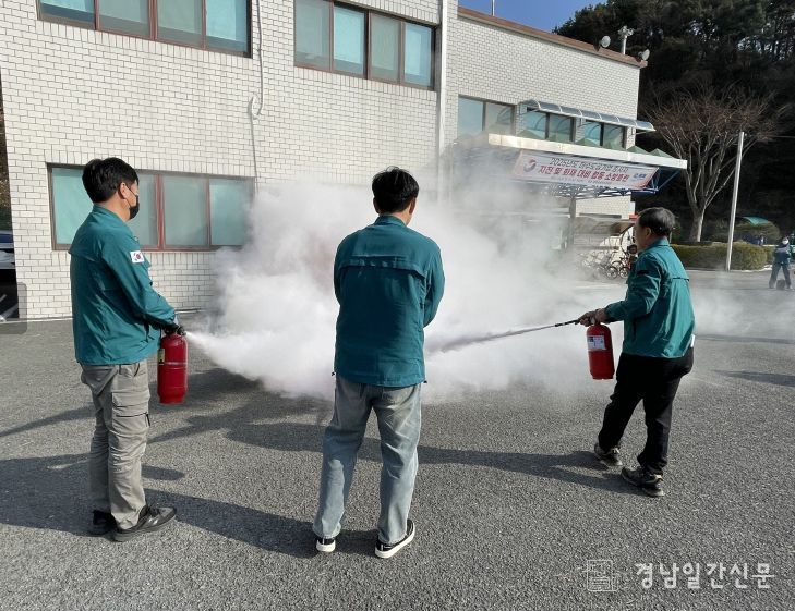 통영시, 지진․화재 대비 하수도공기업 소방합동훈련