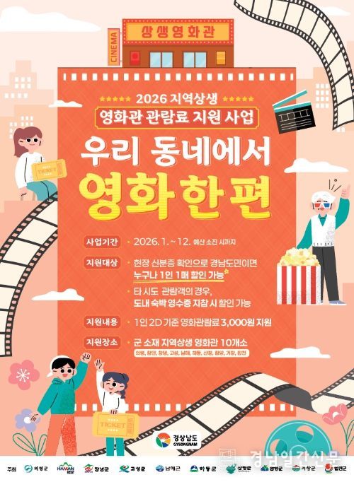 ‘2026년 지역 상생 영화관람료 지원사업’ 포스터