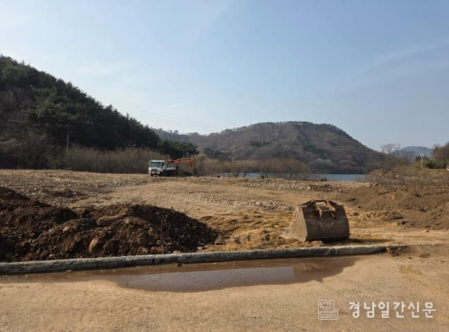 사천시, 와룡저수지 파크골프장 본격 착공-현장 사진