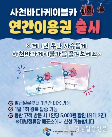 사천바다케이블카 연간 이용권 도입-홍보물