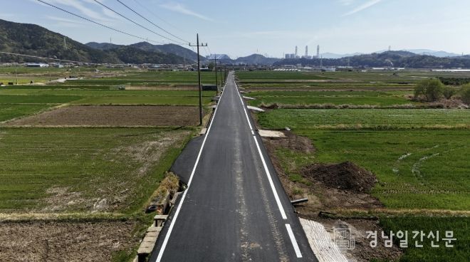 사천시, 고려기계 옆 구실~궁지 기계화경작로 확포장공사 준공