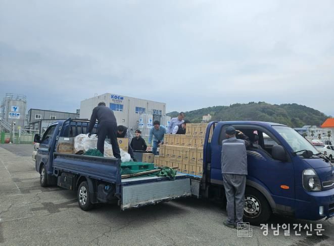 통영시-수자원공사, 산양읍 추도 미조마을 병물 지원